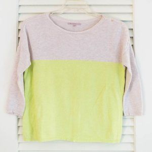 Cream/Neon Yellow GAP Sweater with button details